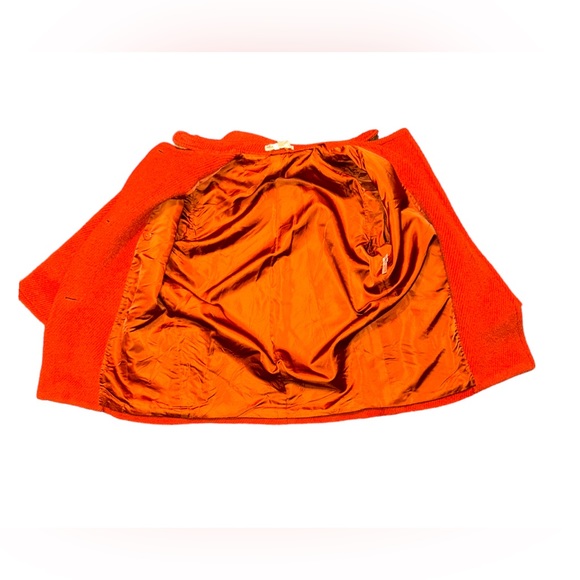 Authentic Vintage Salvatore Ferragamo Burnt Orange Wool & Mohair Italian Peacoat - Picture 4 of 12